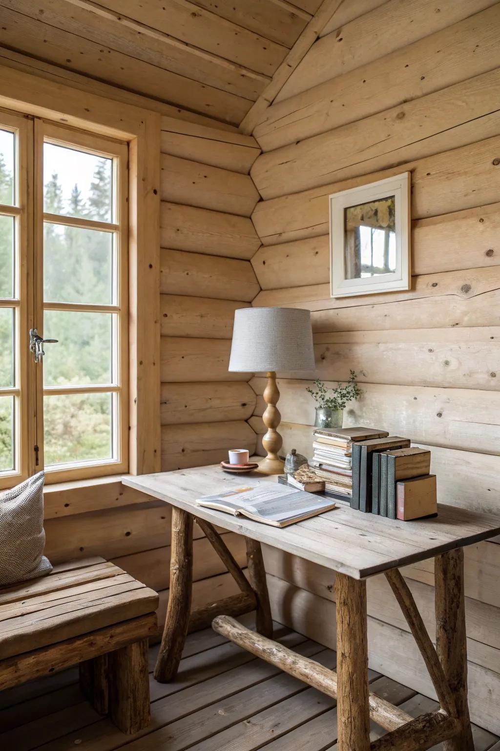 A minimalistic cabin interior with clean lines and uncluttered decor.