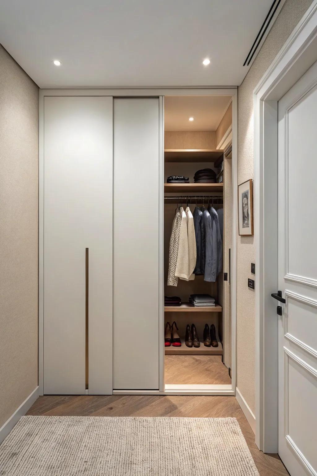 Concealed doors provide a seamless, surprise element.