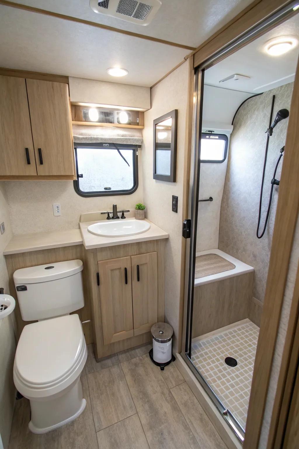 Simple decor enhances the area without overwhelming it.