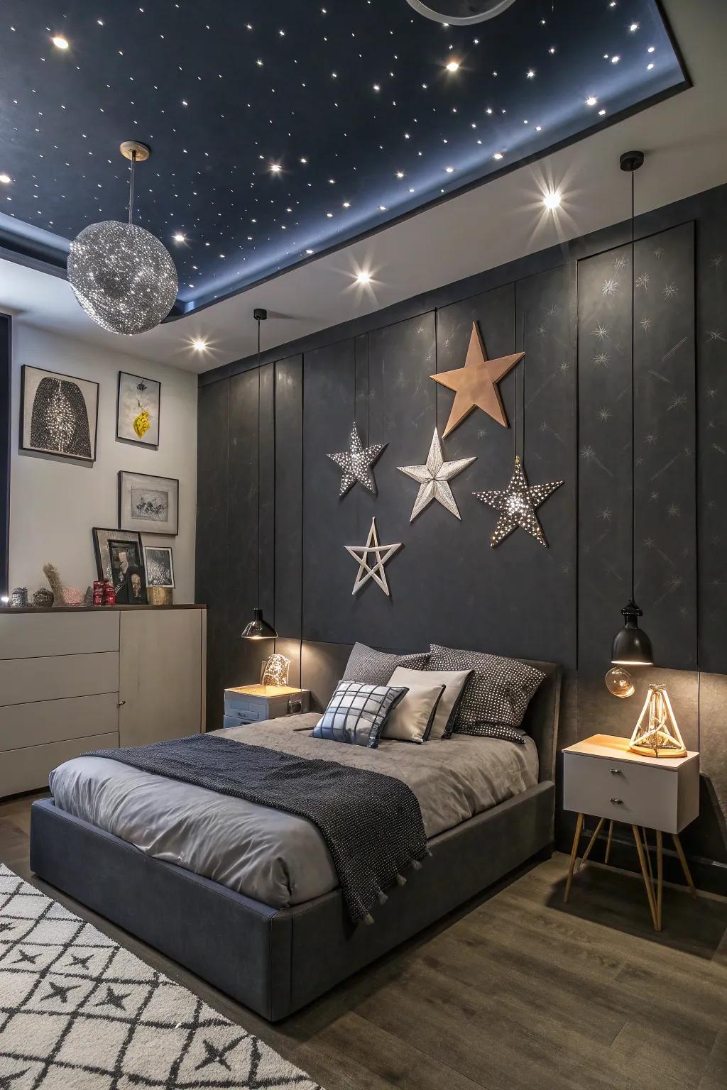 Stellar highlights tie together the cosmic theme beautifully.