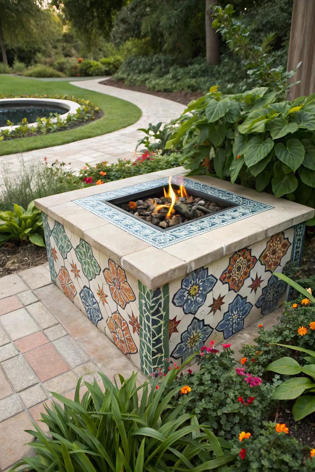Artistic stonework infuses fire pits with character.