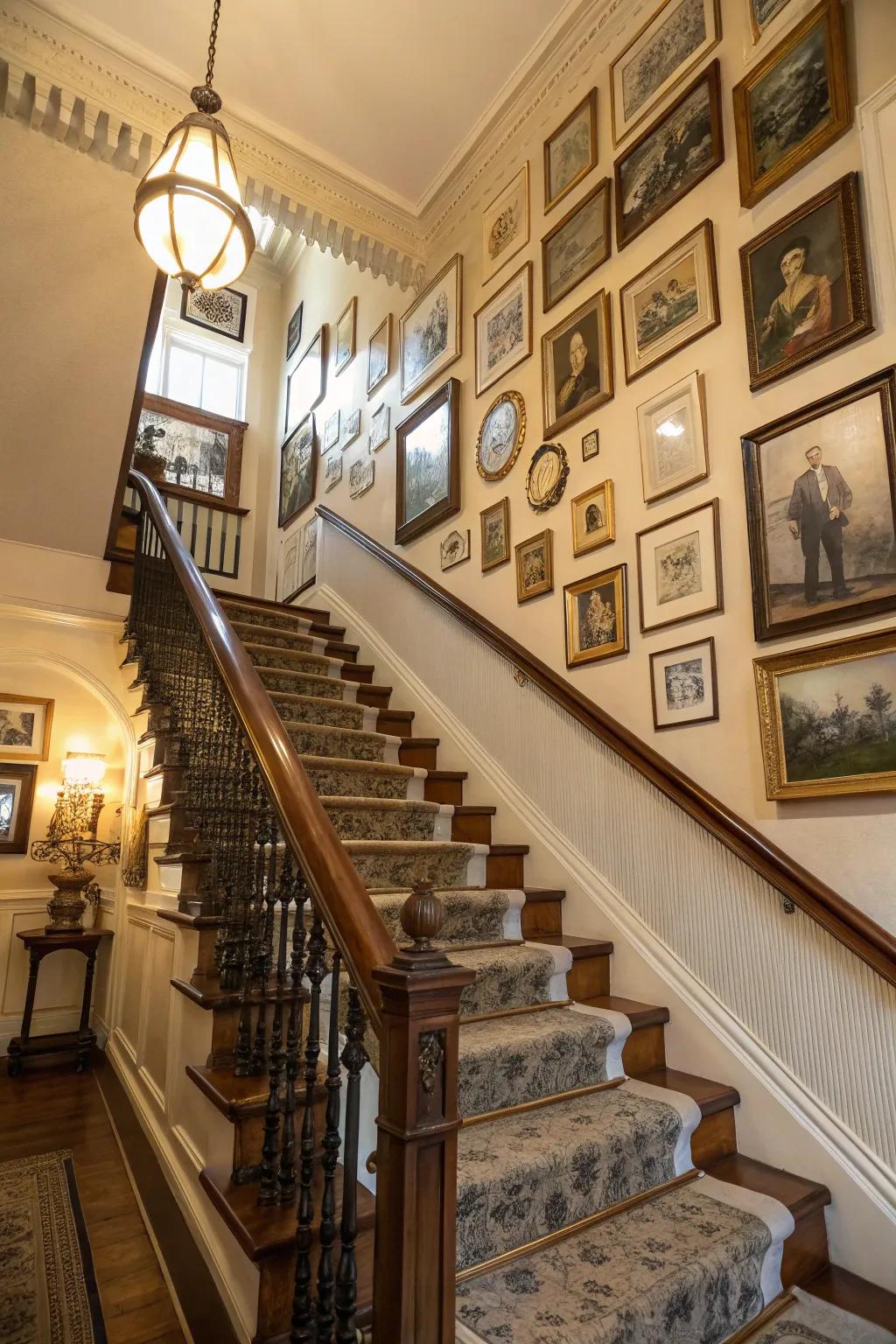 Add timeless charm with antique touches on your staircase.