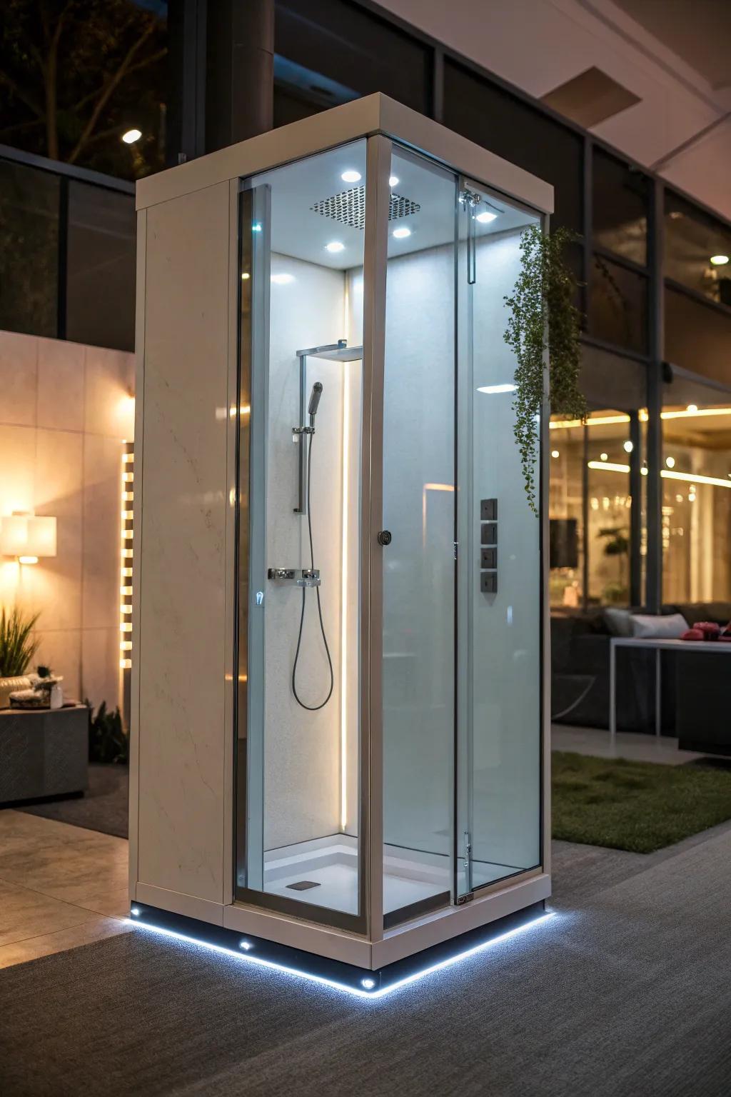 Lighting establishes the tone for a revitalizing shower experience.