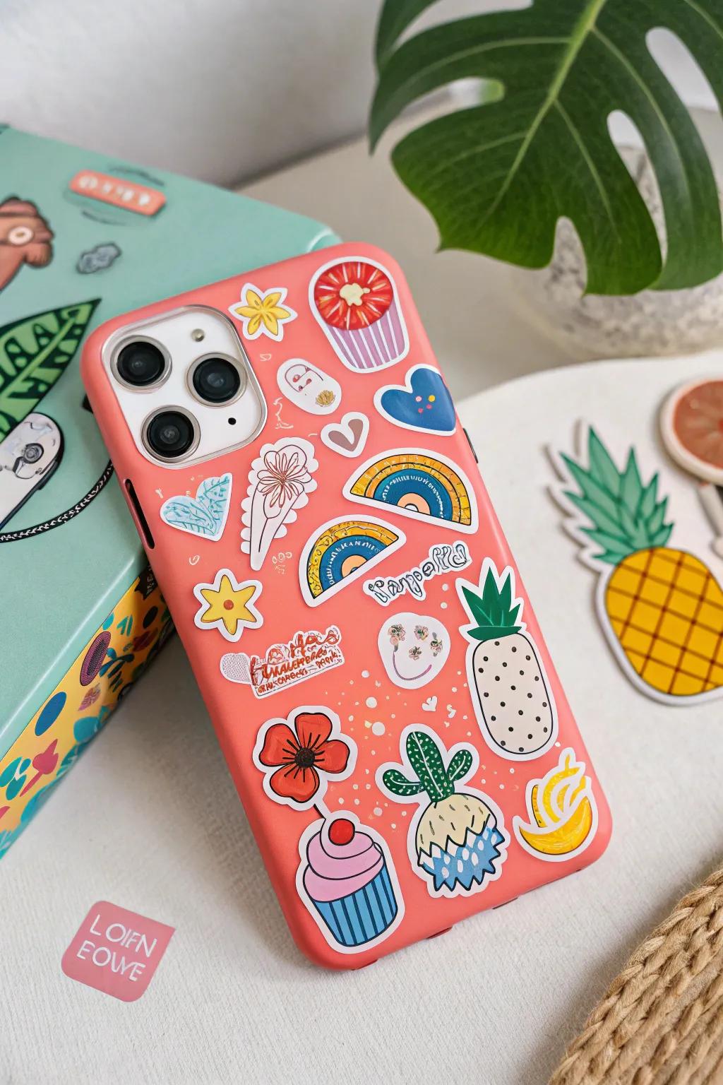 Customize your phone case with fun sticker designs.
