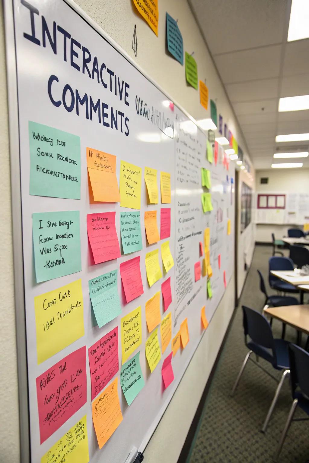 Interactive feedback space invites positive peer interaction.
