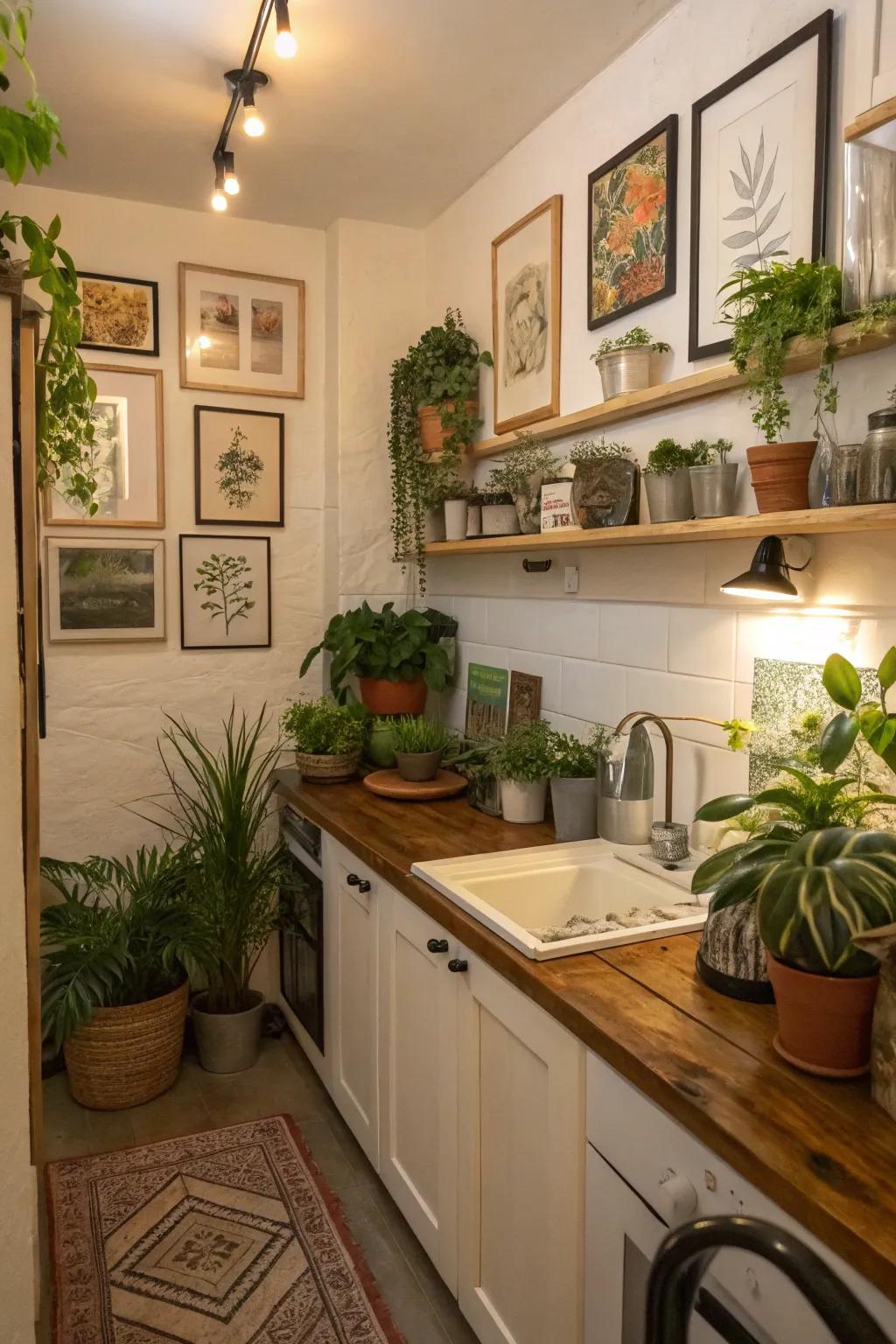 Decorative touches inject personality and warmth into a kitchen.