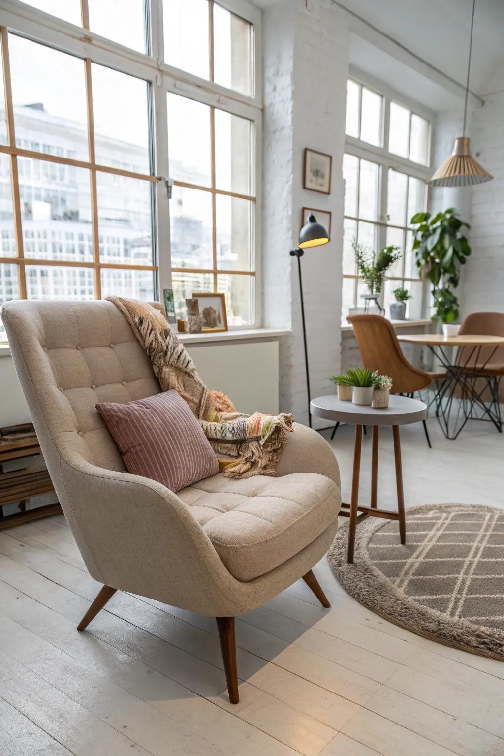 Comfortable seating is essential for prolonged creativity.