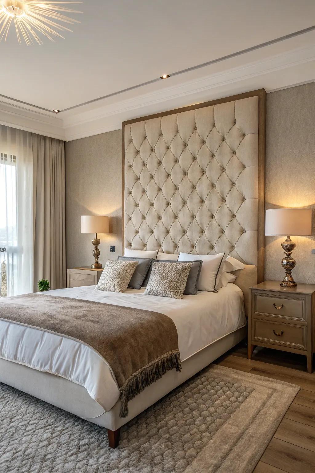 Make your bed central with a statement headboard.