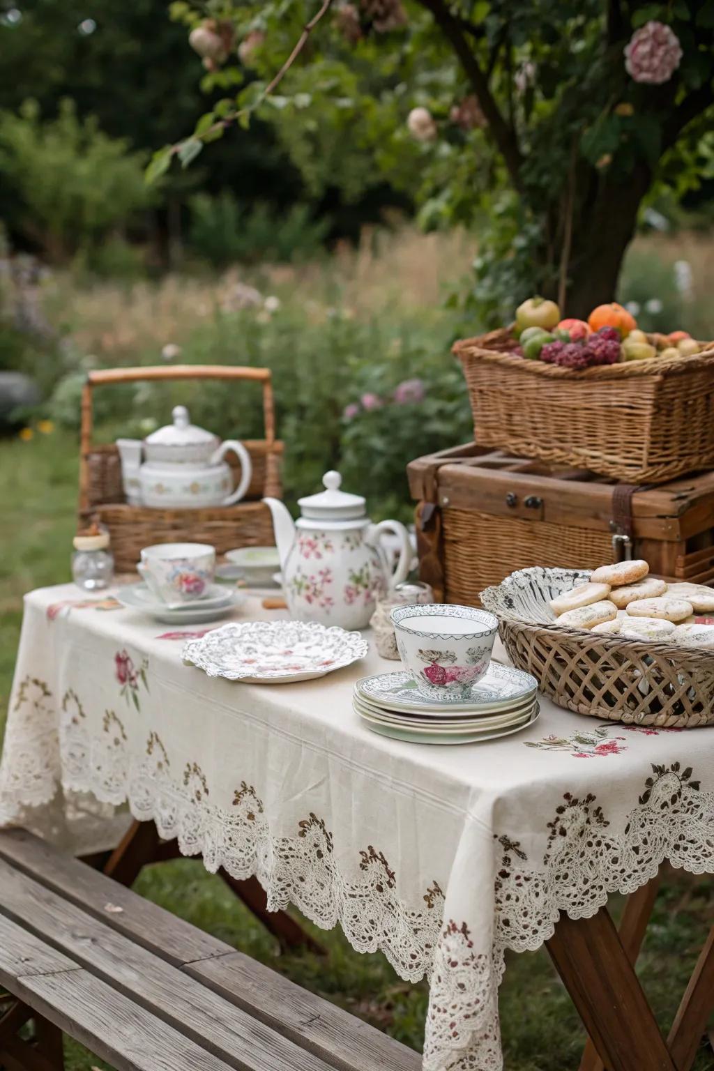 A charming classic picnic setting using nostalgic elements