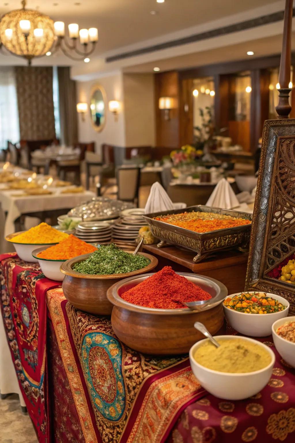 Your buffet gains a worldly touch with the addition of cultural elements.