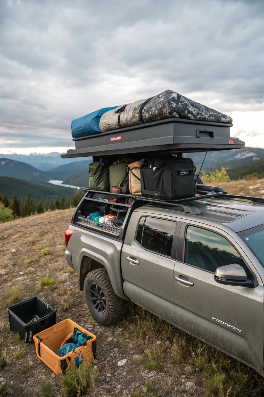 Expand your storage dimensions using rooftop boxes.