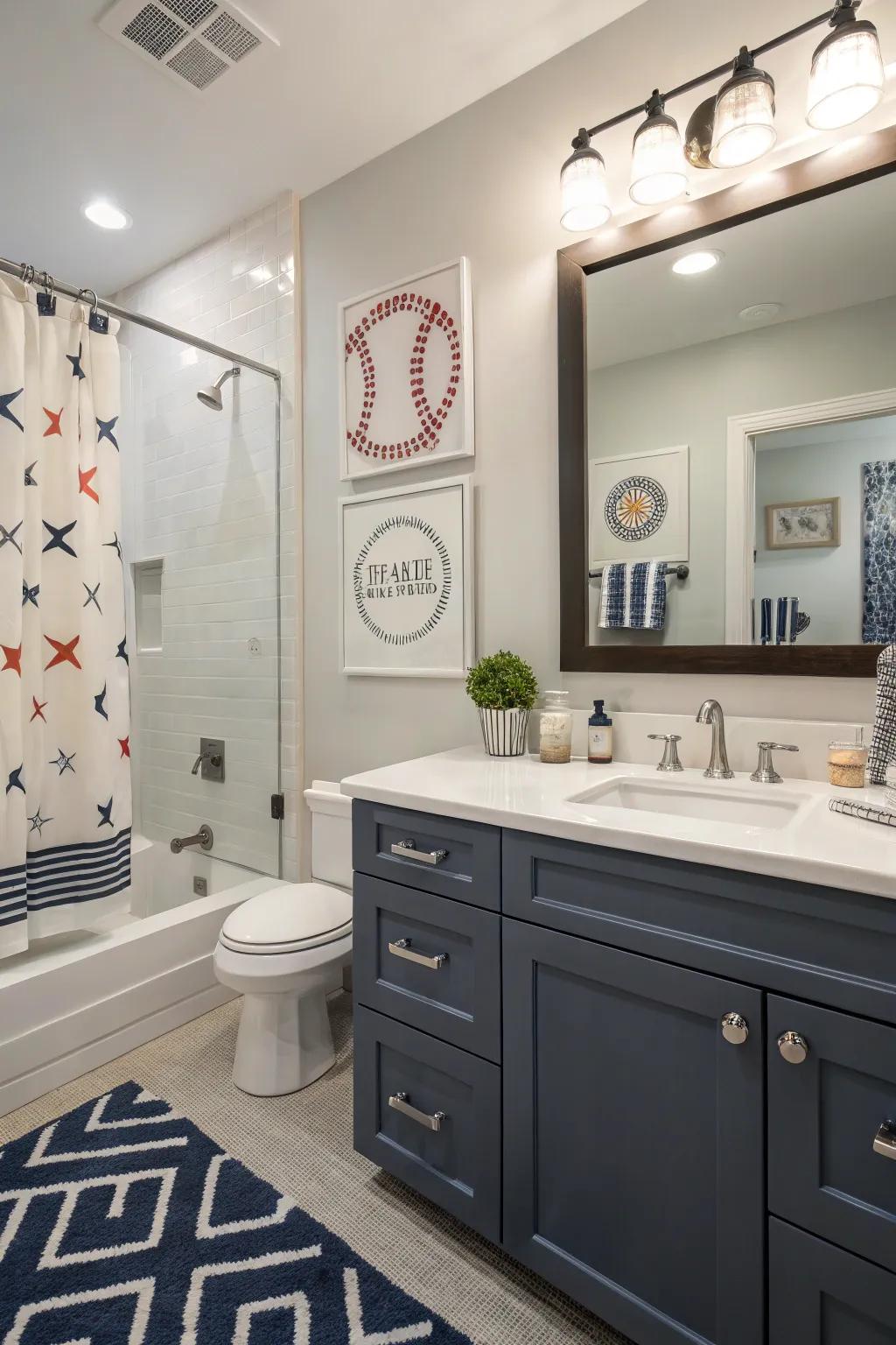 A balanced aesthetic ensures the bathroom grows with your teen.