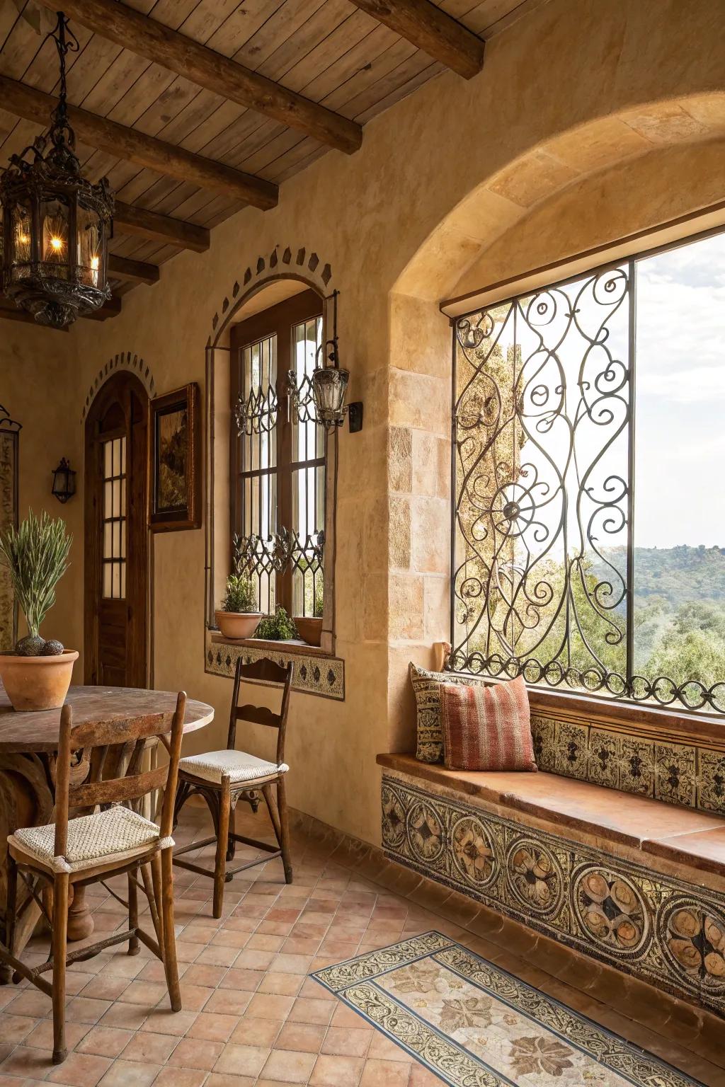 Mediterranean escape with warm tones and elegant details.