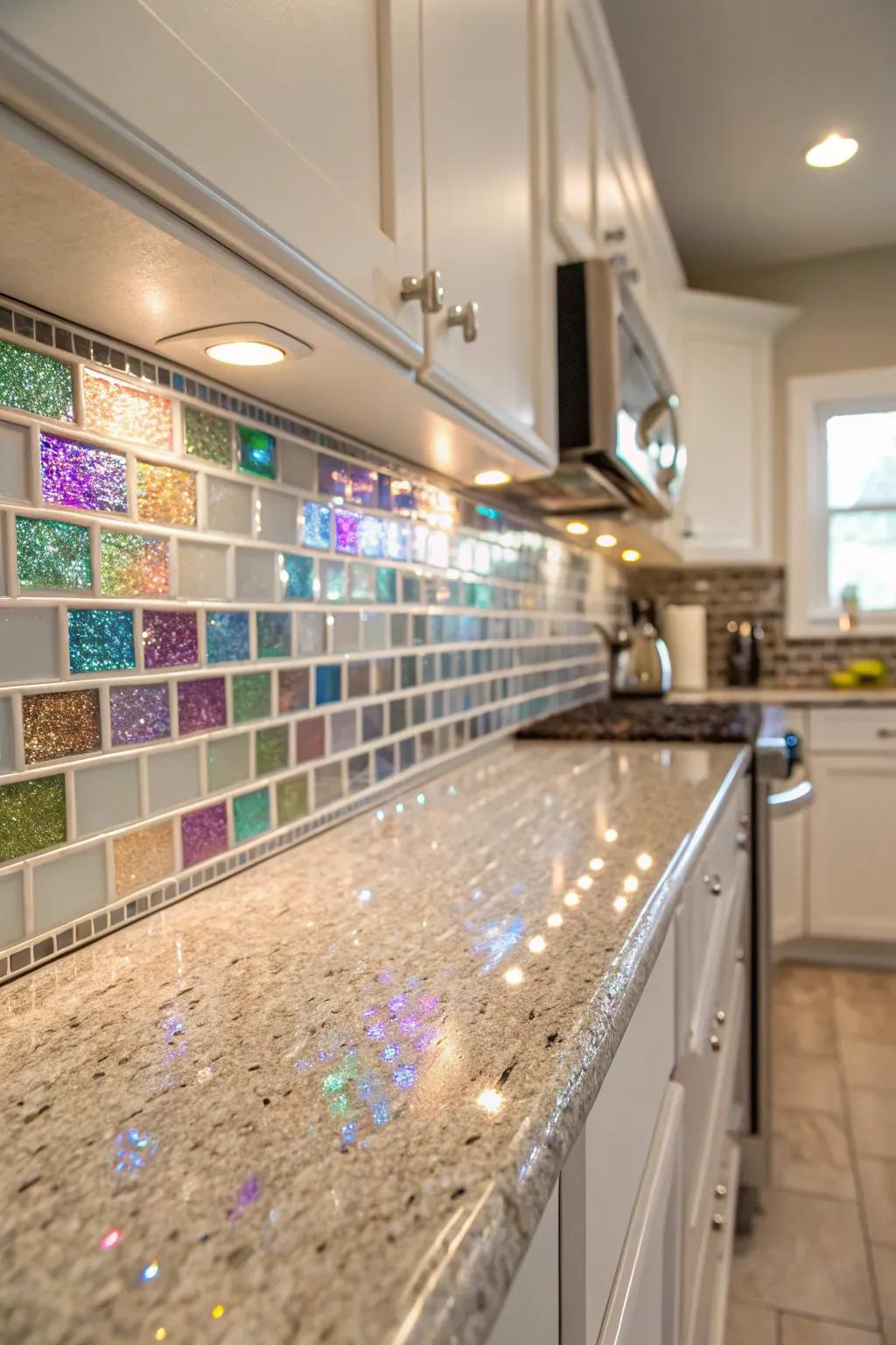 Clear border imparts a glamorous touch to tile works.