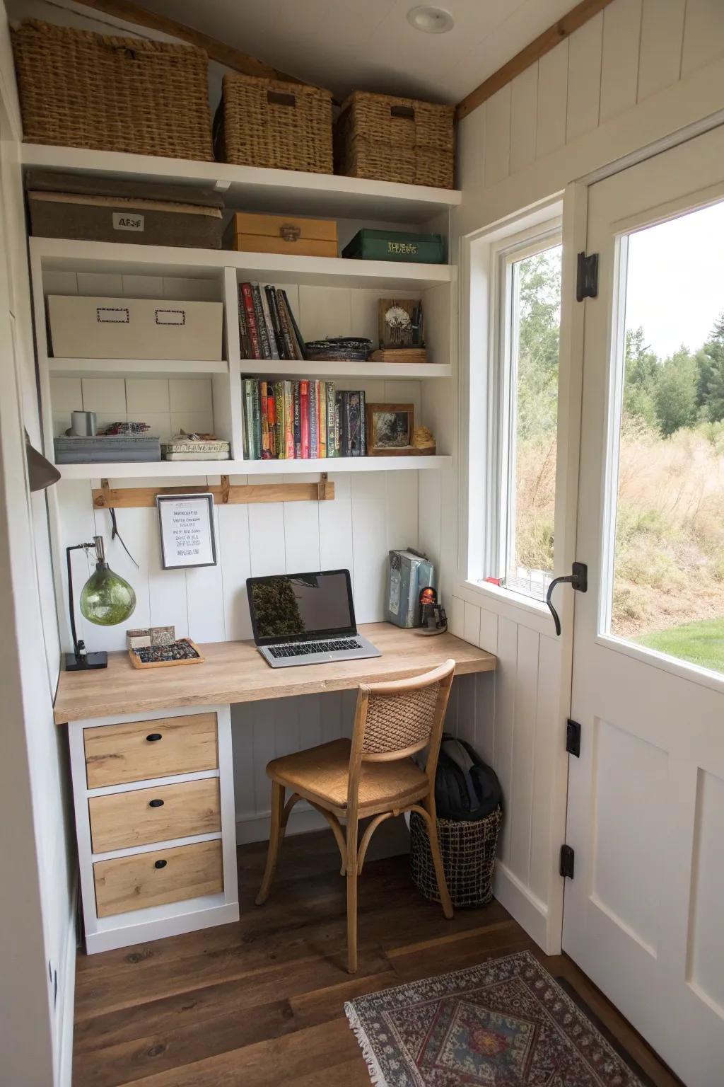 Wardrobe offices deliver privacy and usefulness, tucked away in your compact home.