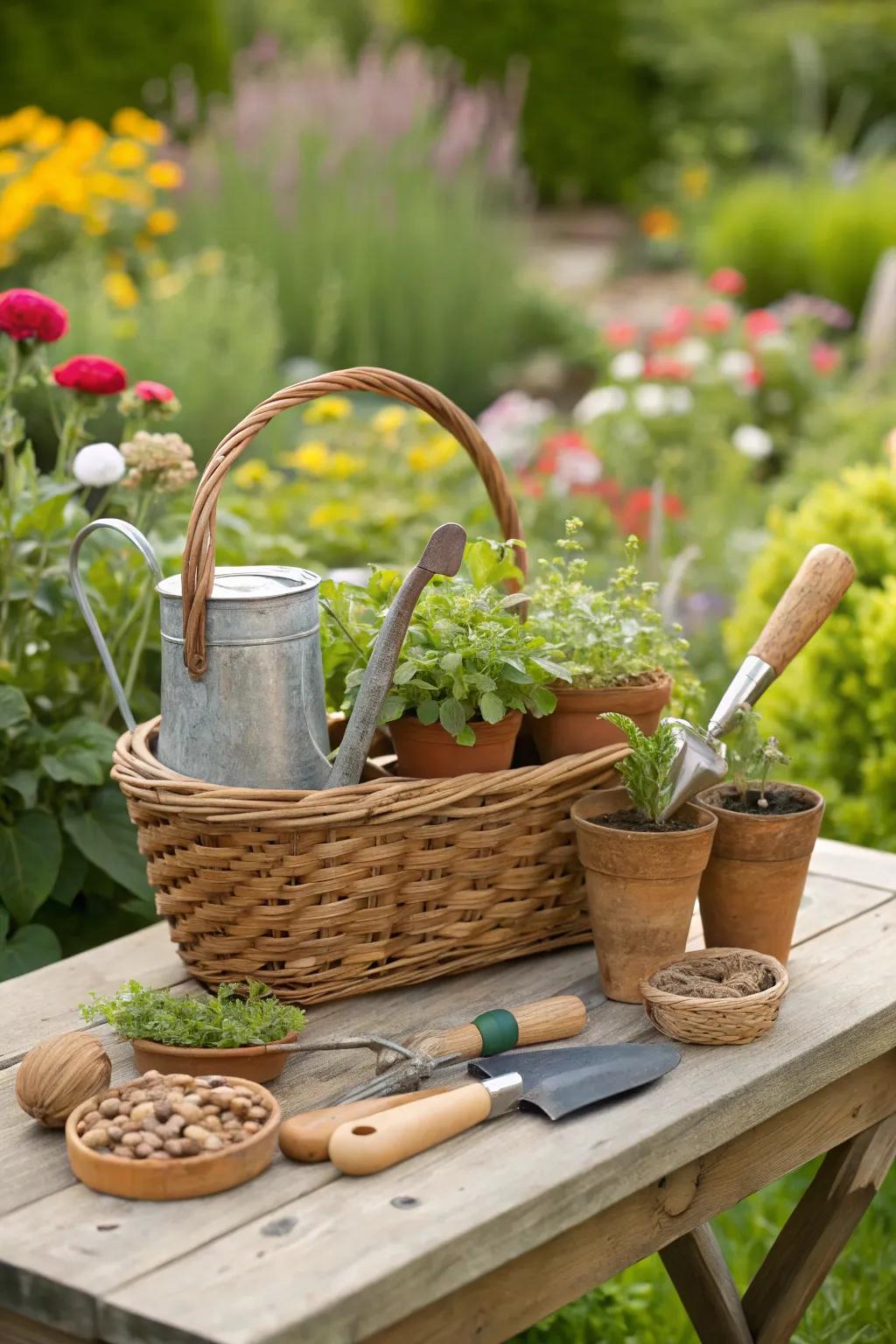 A gardener’s dream tucked neatly into a basket.