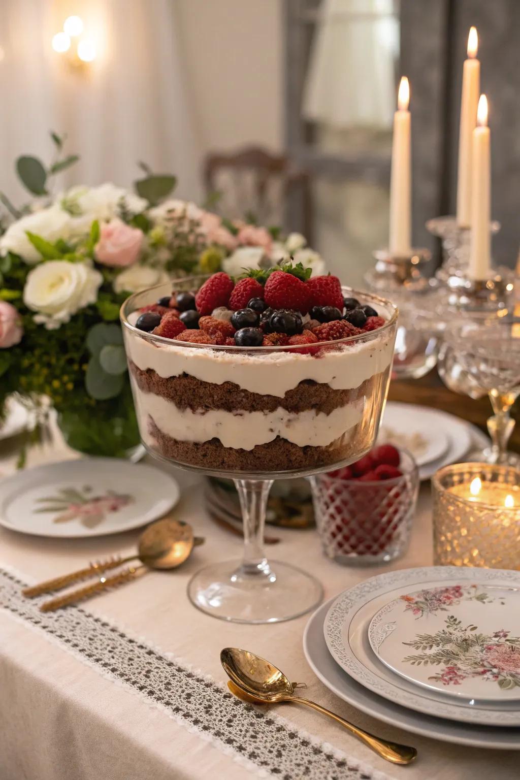 A trifle bowl turning dessert into a visual delight.