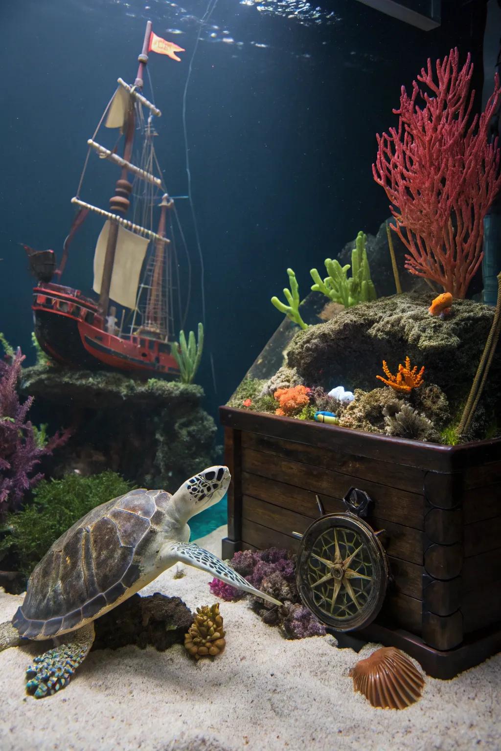 A styled tank adds a distinct narrative and charm to your turtle's environment.