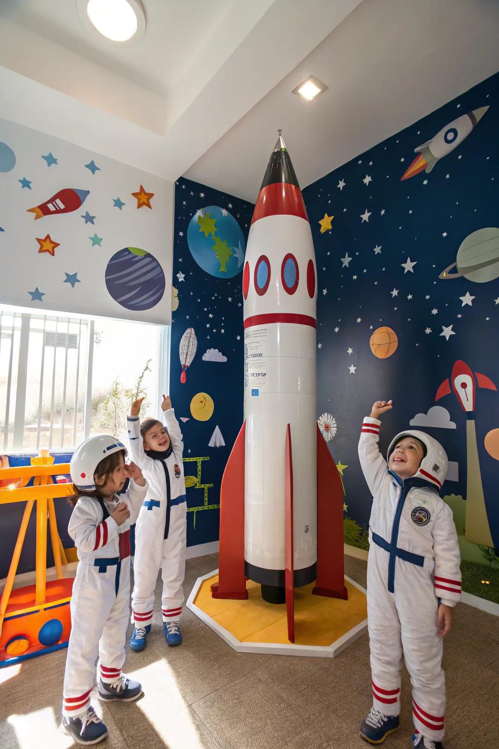 Prepared for lift-off: twins as 'Space Travelers'.