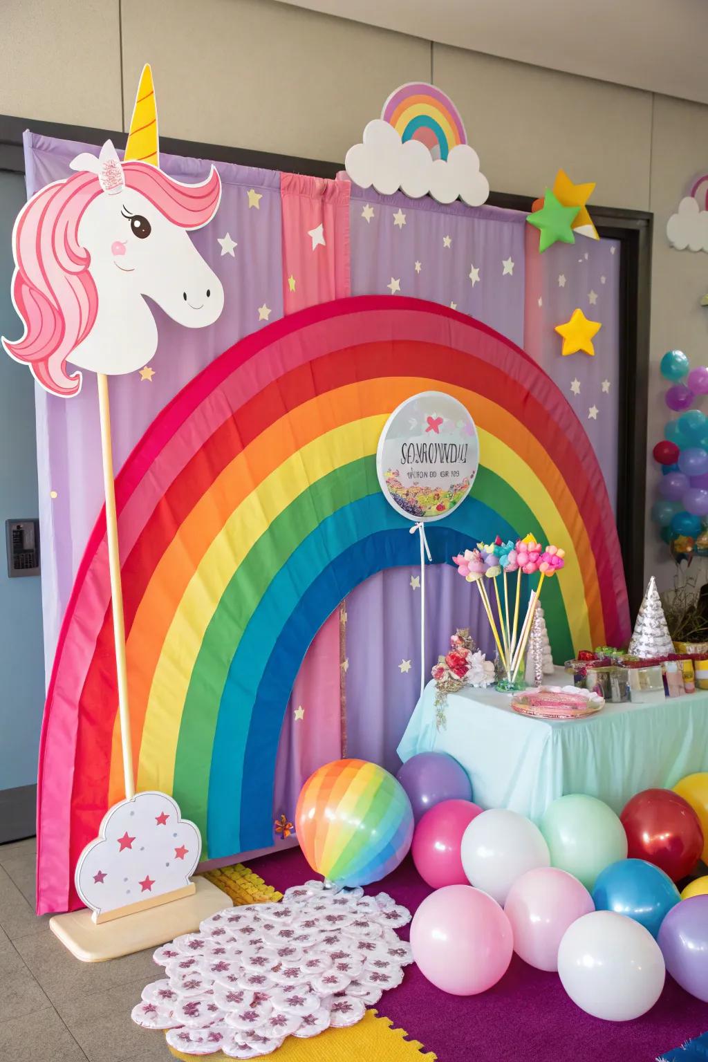 Capture photos at a sparkle horse-themed picture area.