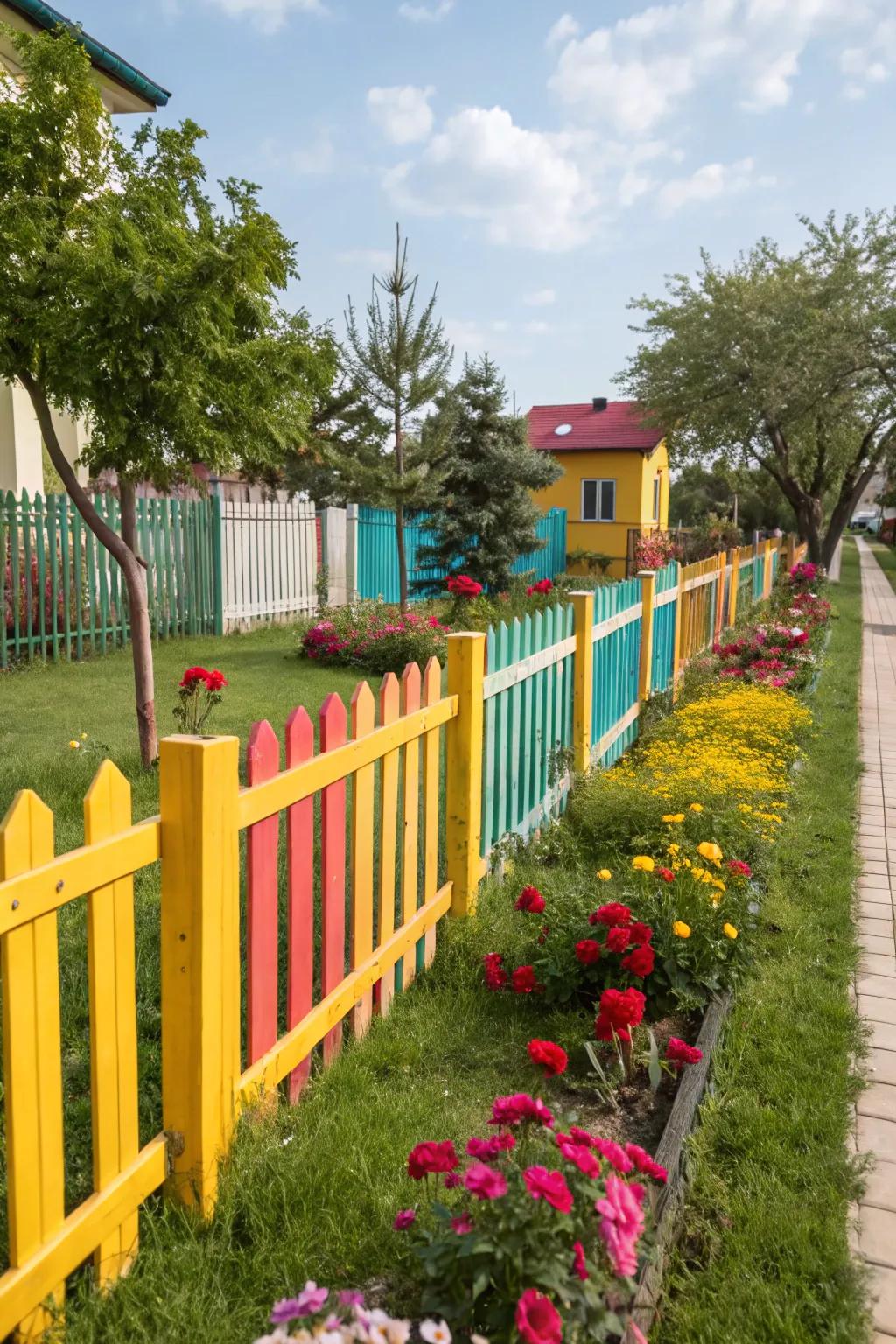 A splash of color can transform your fence into a focal point.