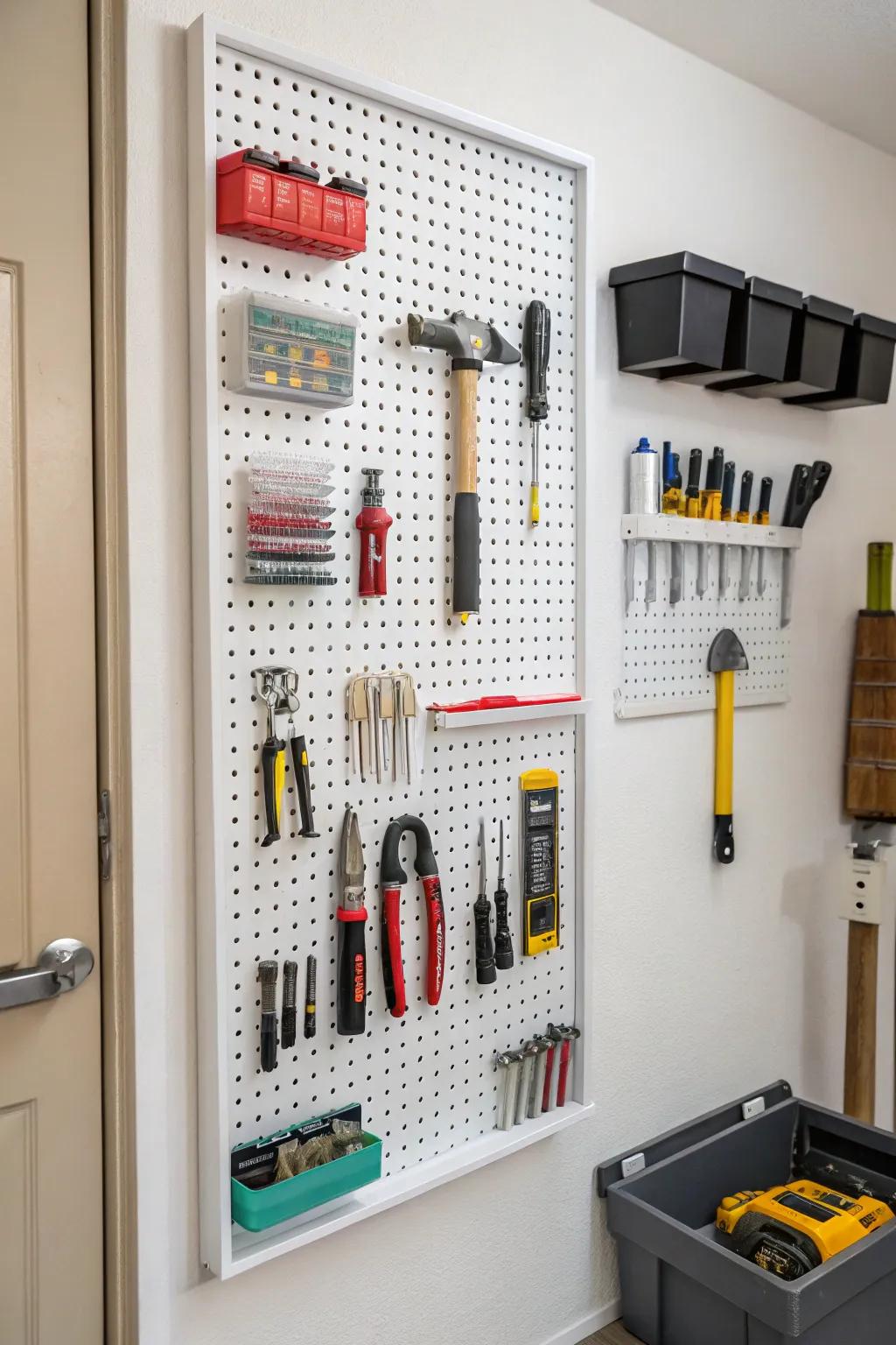 Pegboards give you a way to change and arrange your closet well.