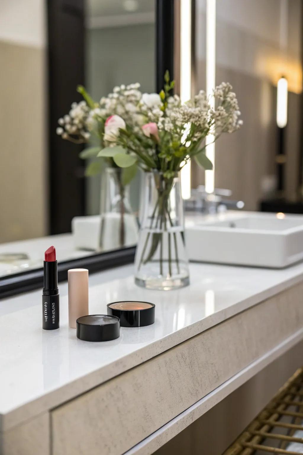 A minimalist style keeps your vanity refined.