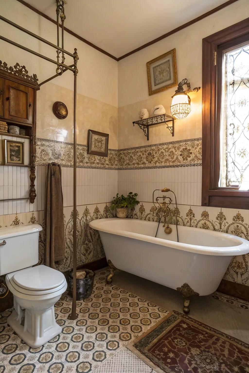 High rise commodes offer a quirky Victorian touch.