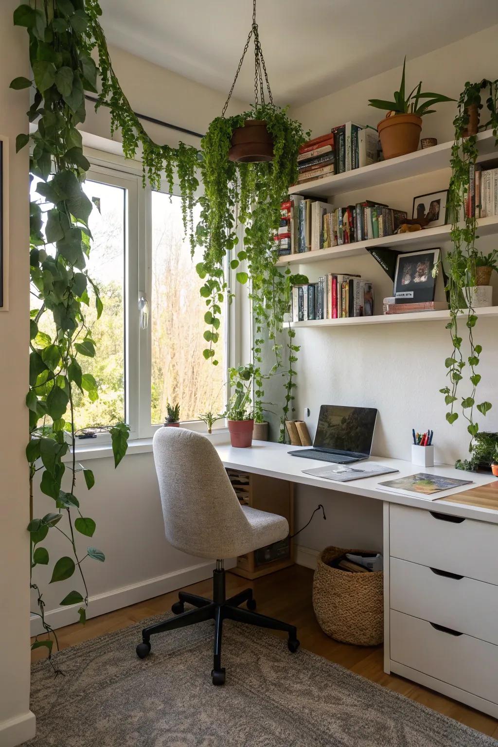 Elevate your workspace with the serenity of verdure.