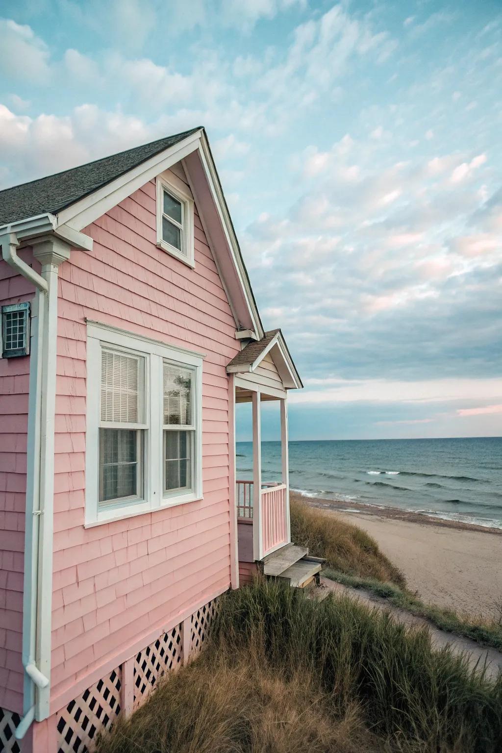 Pastel shades evoke a gentle, inviting charm, reminiscent of seaside getaways.