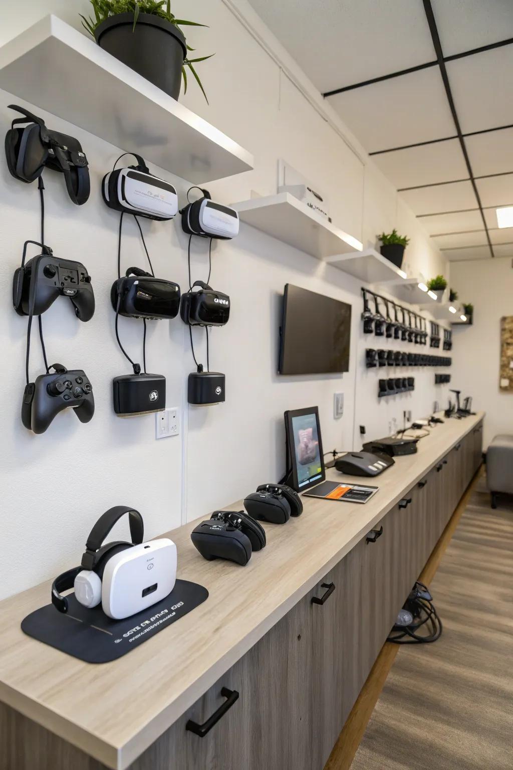 Maintain your VR gear organized and nearby.