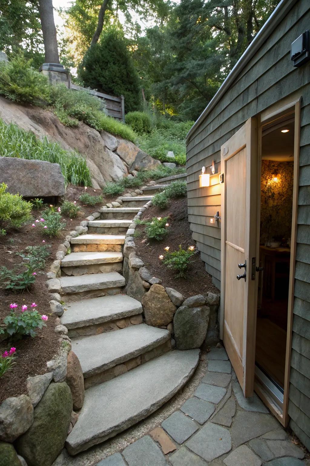 A sculptural staircase fashioning an elegant change.