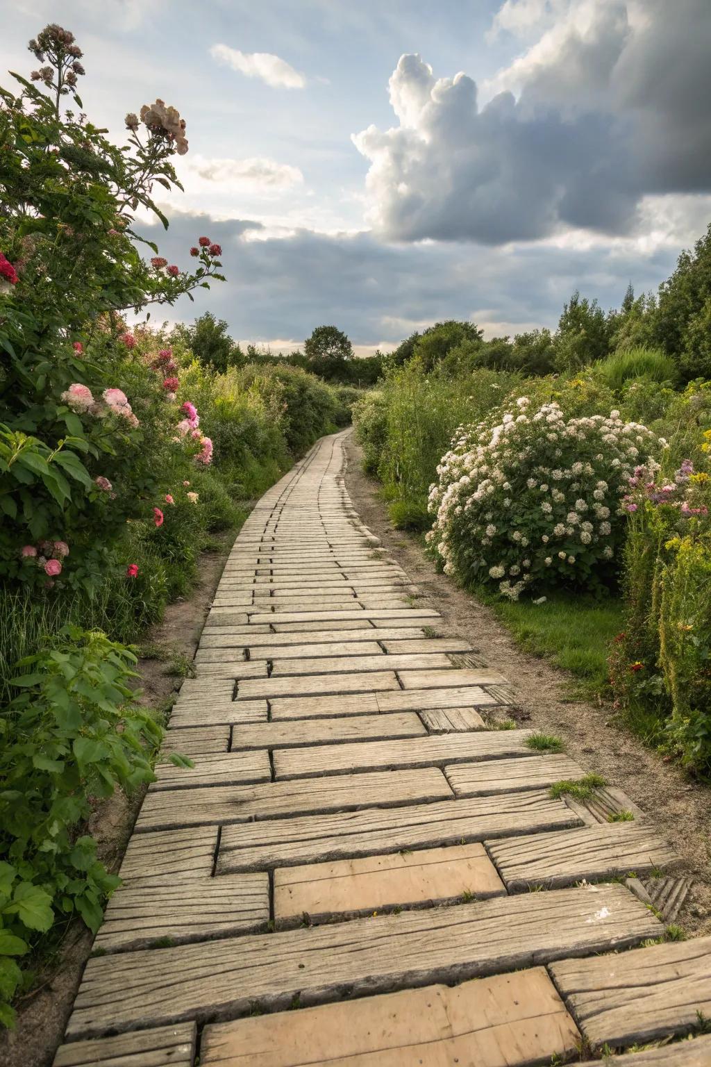 Wood-look pavers offer rustic charm with low maintenance.