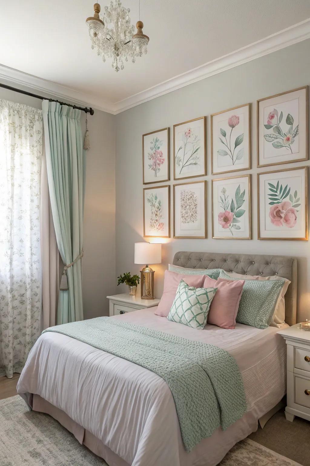 Neutral tones and pastels offer a soothing atmosphere for your bedroom.