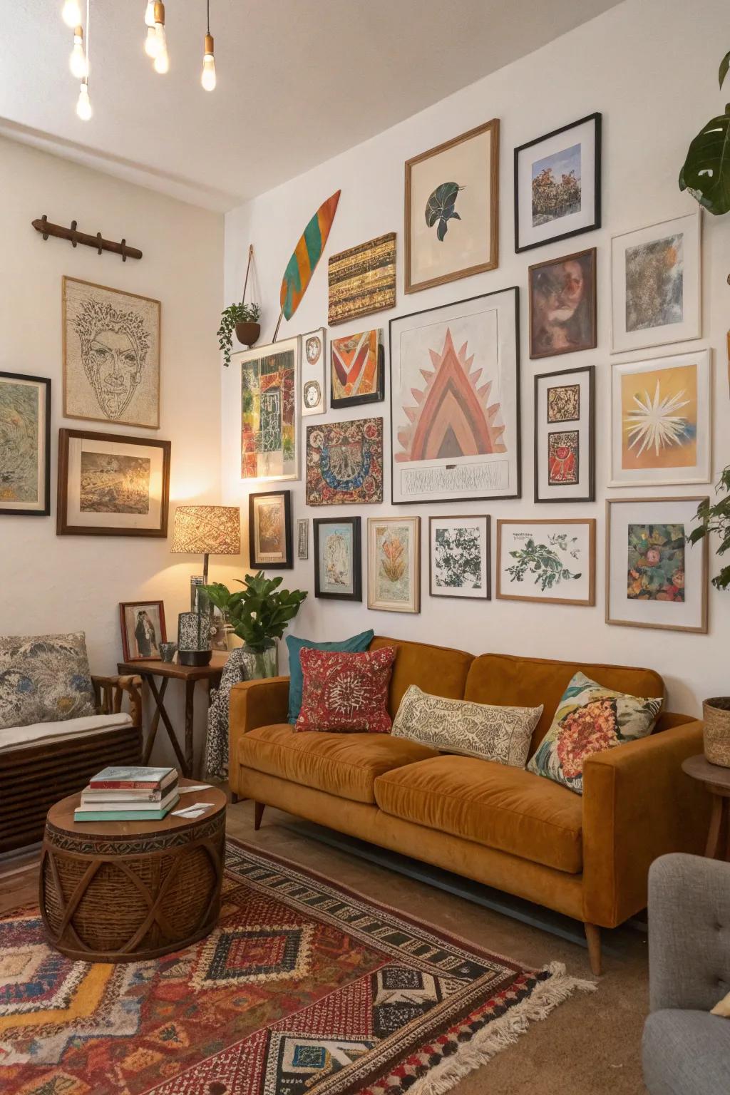 Eclectic arrangements highlight personal style.