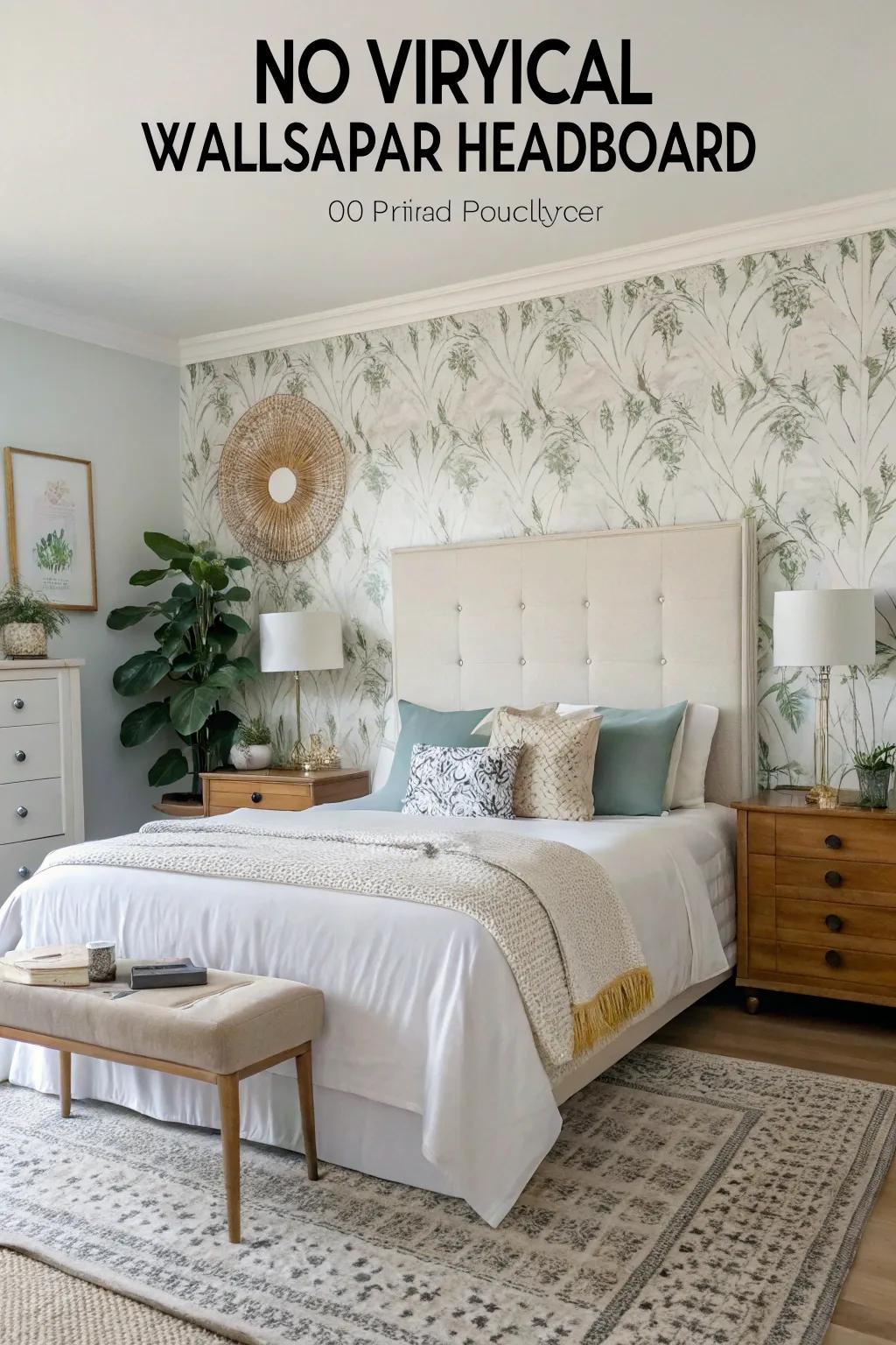 A virtual headboard adds structure and style to a bed without a traditional frame.