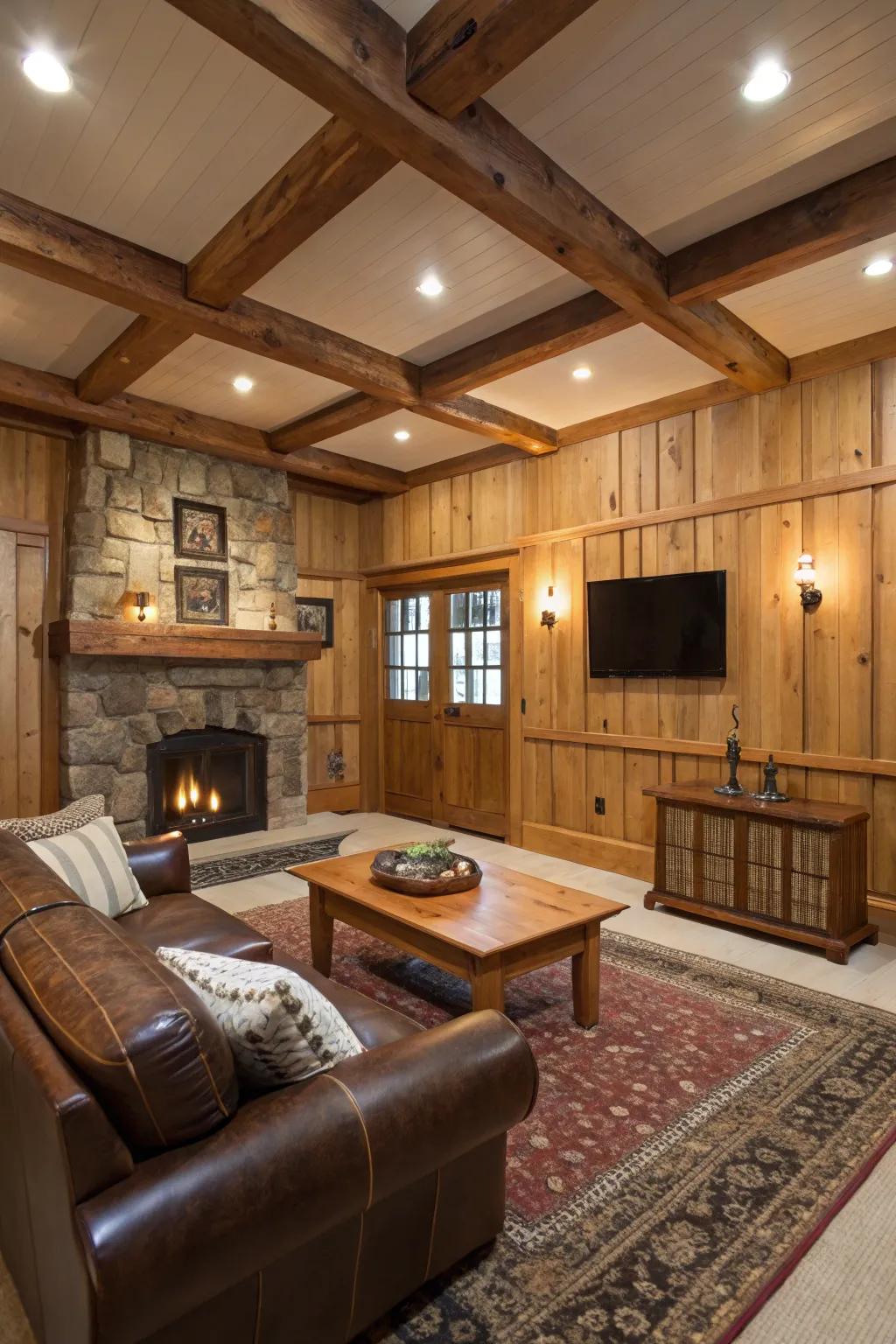 Architectural aspects like exposed beams add dimension and intrigue.