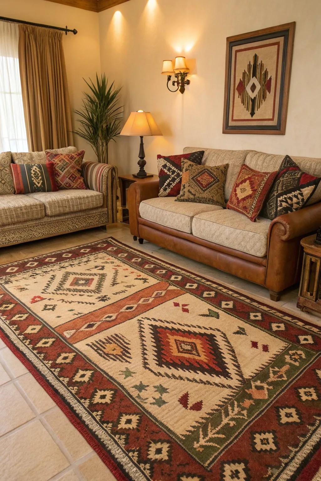 Southwestern patterns infuse color and culture into your decor.