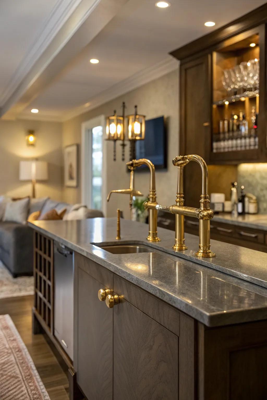 Add glamour with metallic touches.