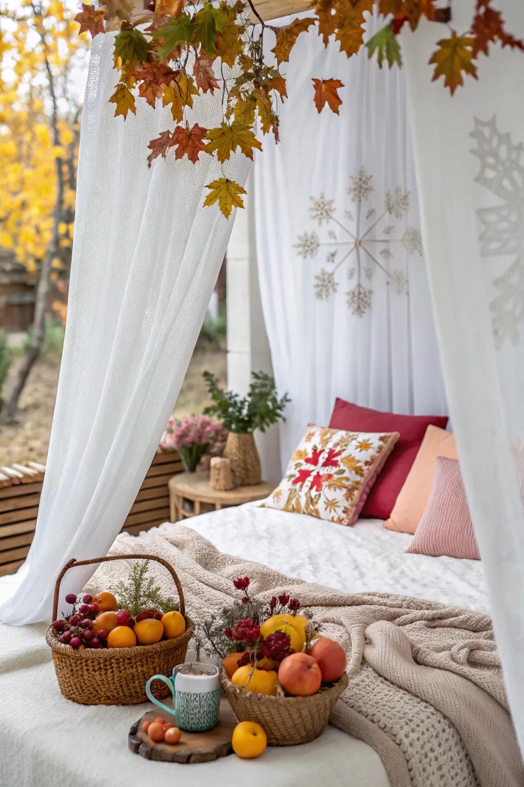 White curtains adapt well to seasonal decor changes.