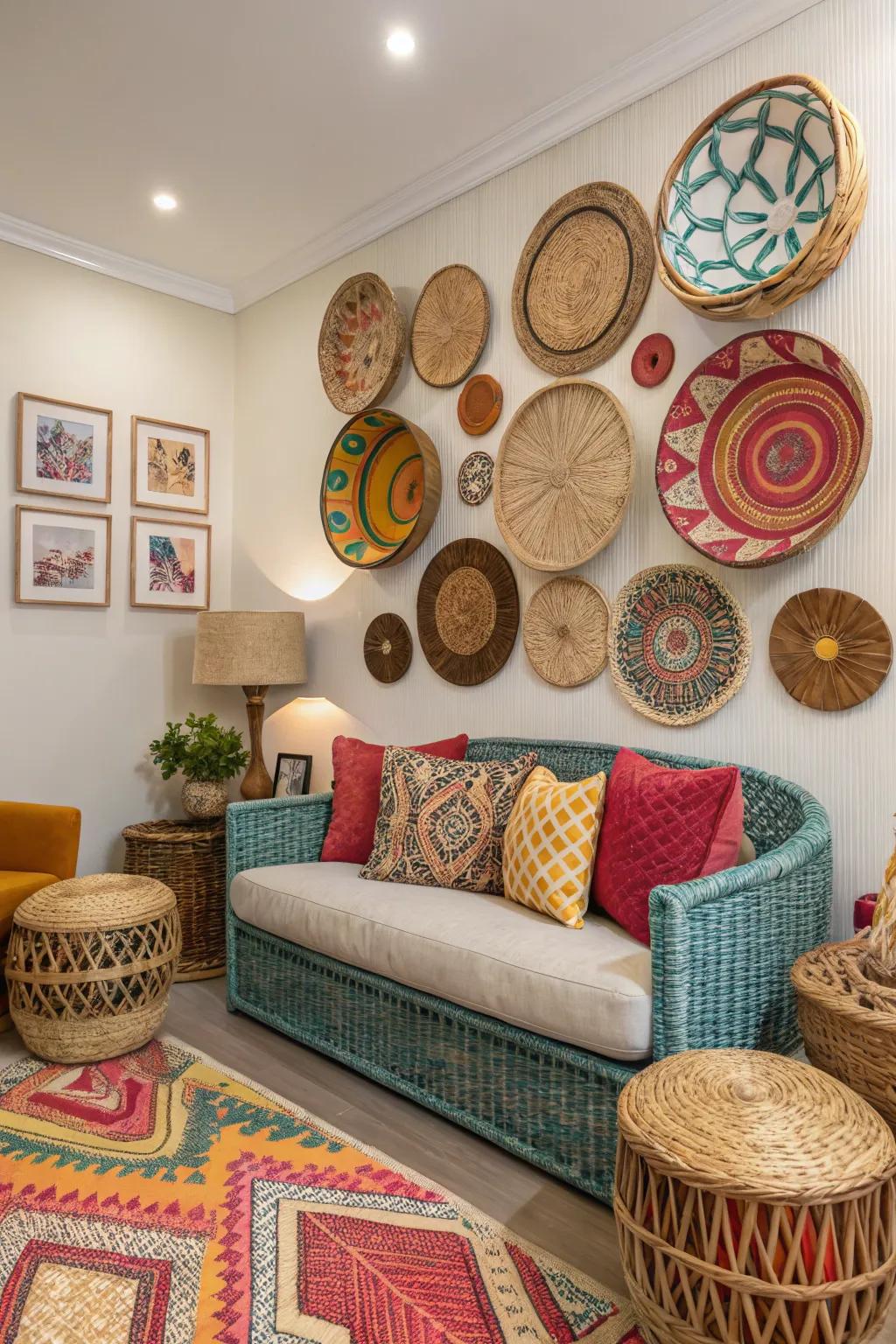 Express yourself using eclectic wicker styles.