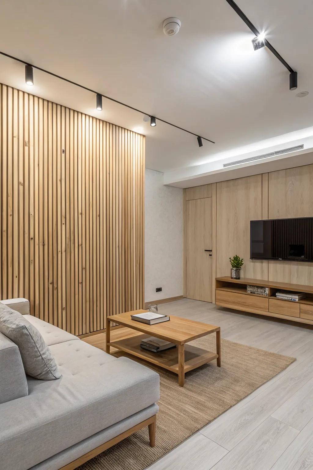 Keep it straightforward and chic with simple timber slats.