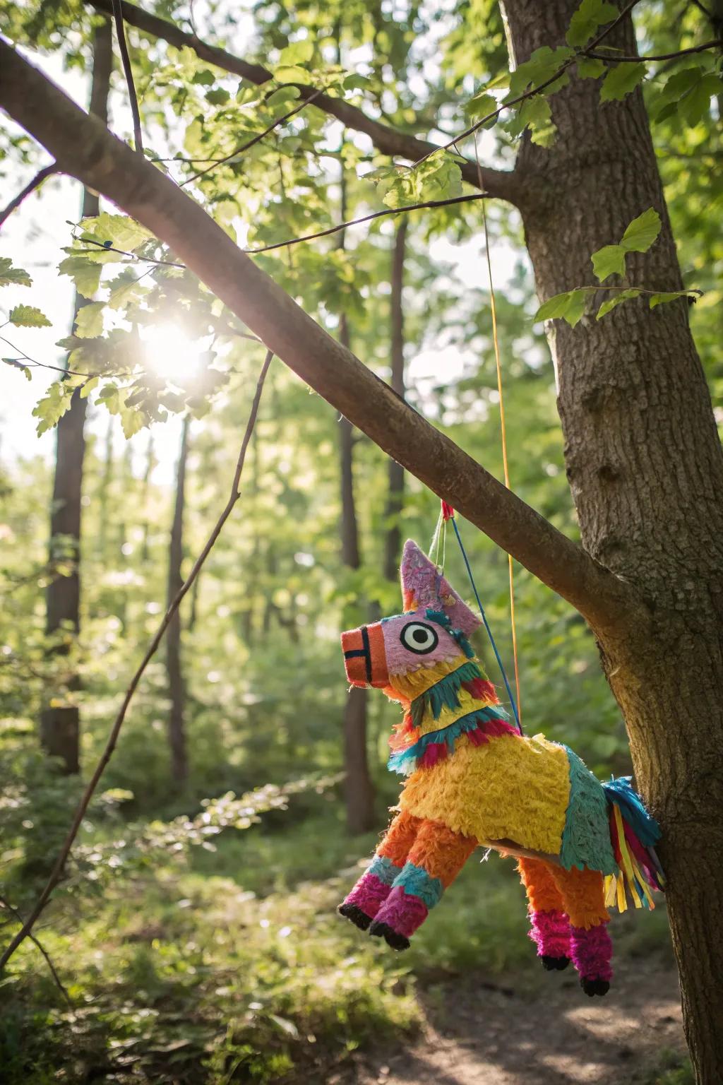 Introduce excitement with a forest creature piñata.