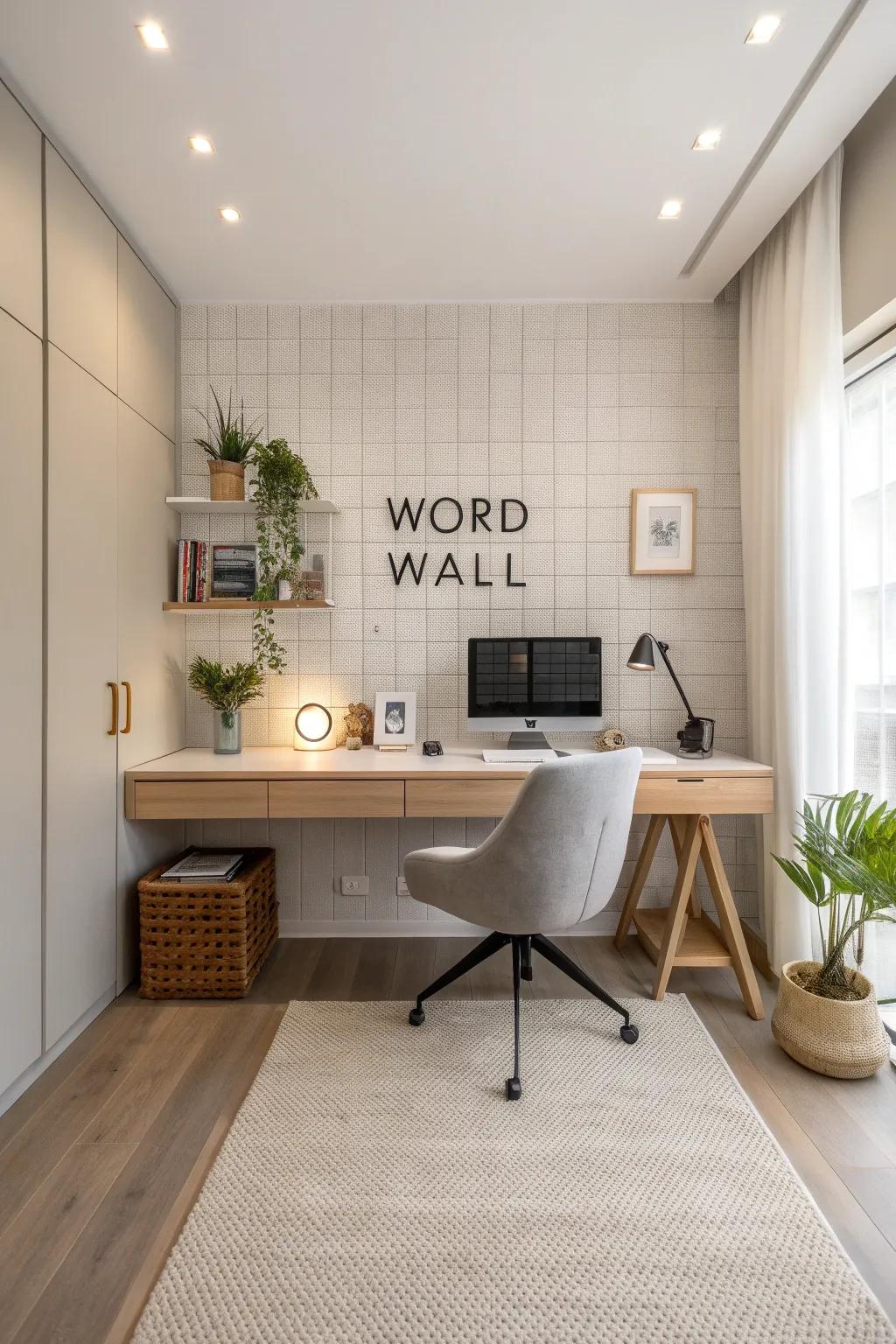 Embrace simplicity through a minimalist vocabulary display design.