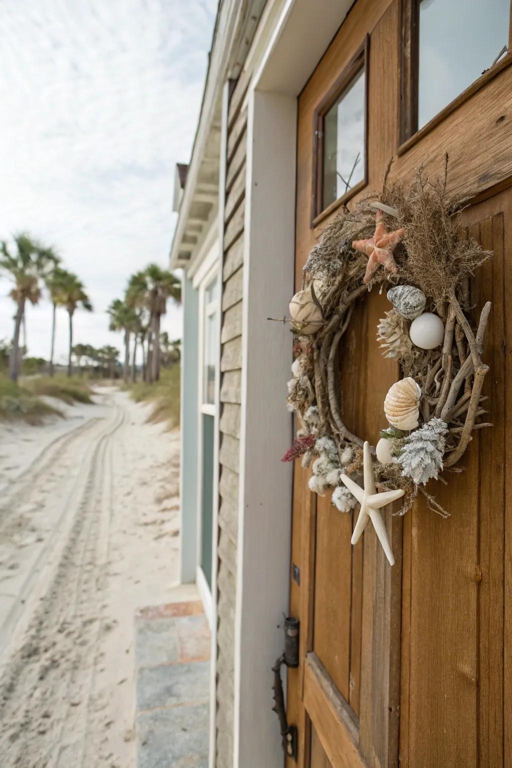 A wreath capturing the spirit of seaside serenity.
