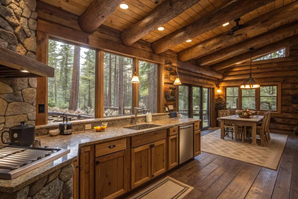 Curated visual reference: Cozy Cabin Kitchen Decor Reference: 16 Cozy Cabin Kitchen Ideas For A Warm Ambiance