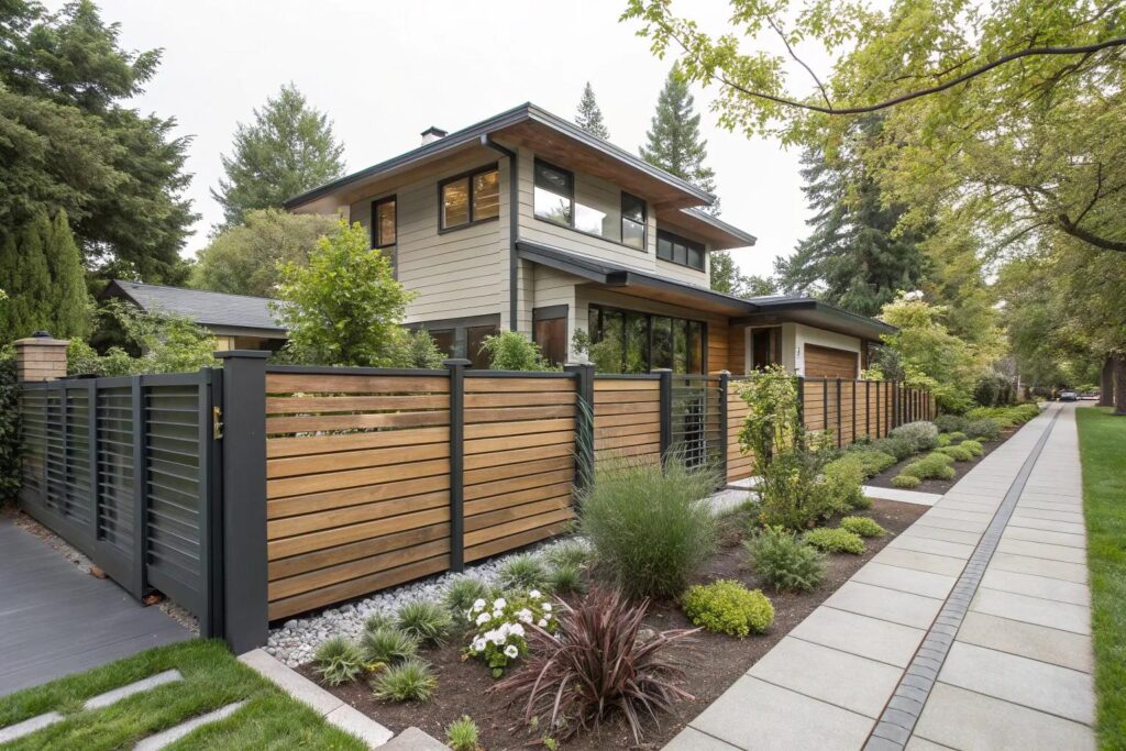 16+ Stylish Residential Modern Fence Design Ideas
