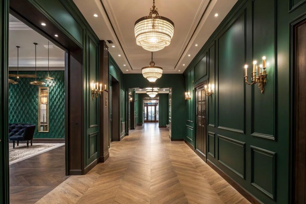 17+ Stylish Dark Green Hallway Ideas