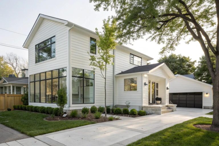 16+ Inspiring Modern White Siding House Ideas