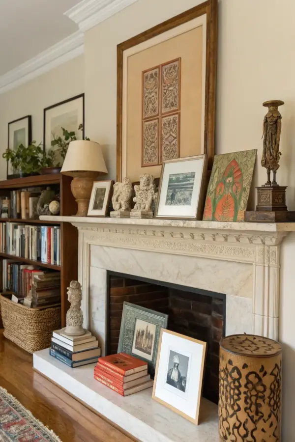 How to Decorate a Mantel Without a Fireplace